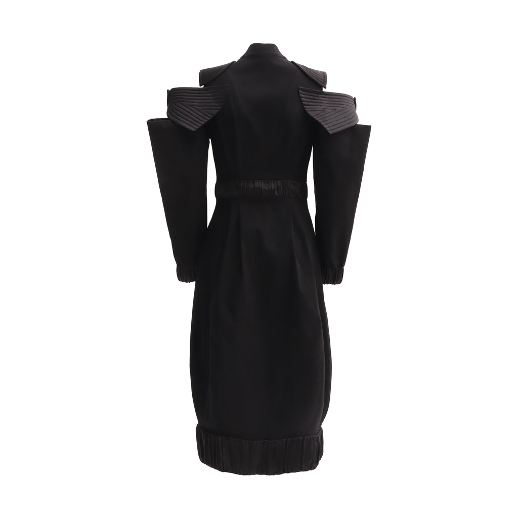 JULIA ALLERT - Military Dress With Shoulder Cut-Outs | Black, buy at doors.nyc
