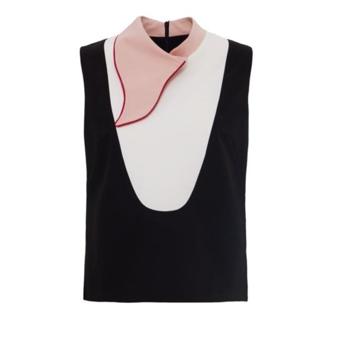 JULIA ALLERT - Chic Formal Sleeveless Top With Unique Collar, buy at DOORS NYC