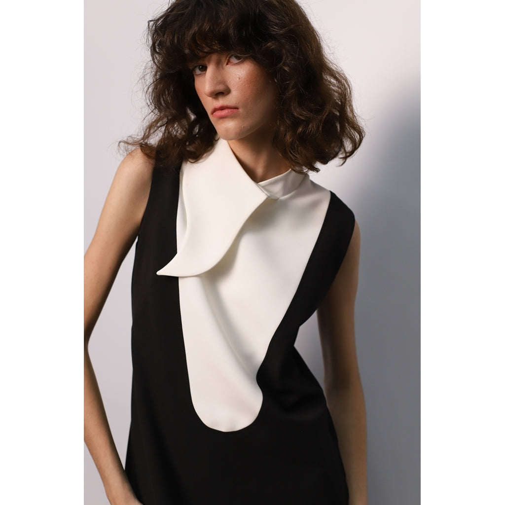 JULIA ALLERT - Chic Midi Dress With Unique Collar, buy at DOORS NYC