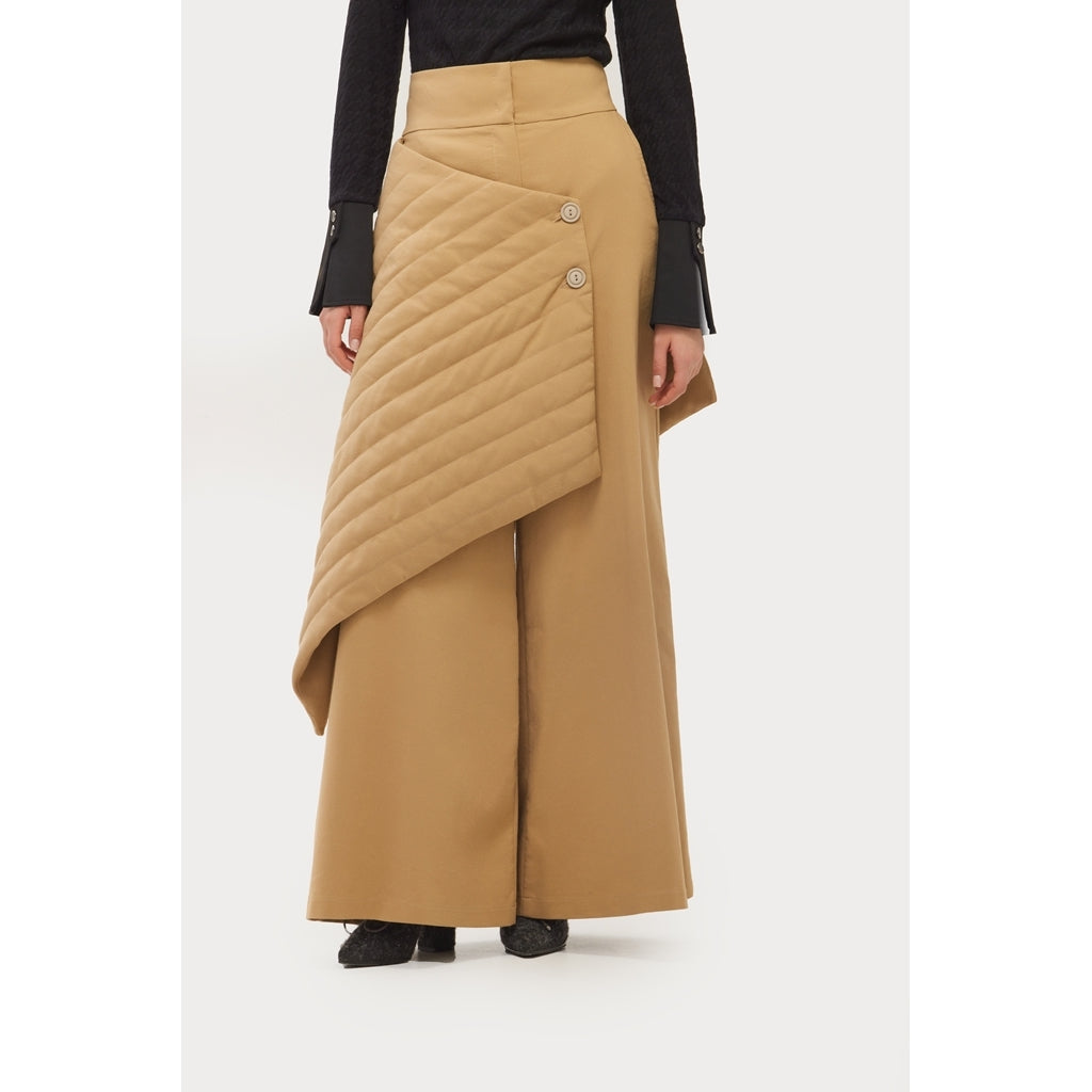 JULIA ALLERT - Vintage Wool Blend Quilted Pants | Camel, buy at DOORS NYC