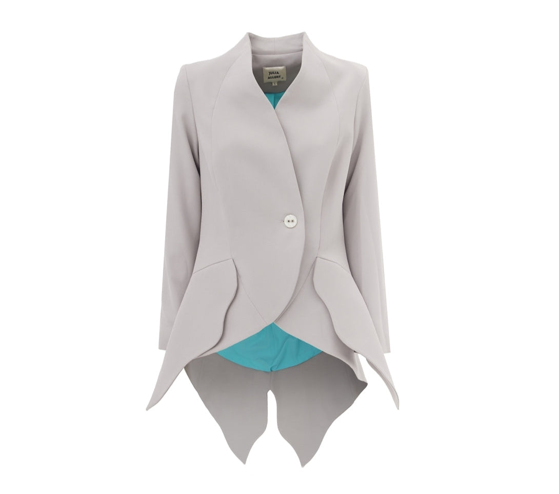 JULIA ALLERT - Elegant Blazer With Curved Hem | Gray, buy at DOORS NYC
