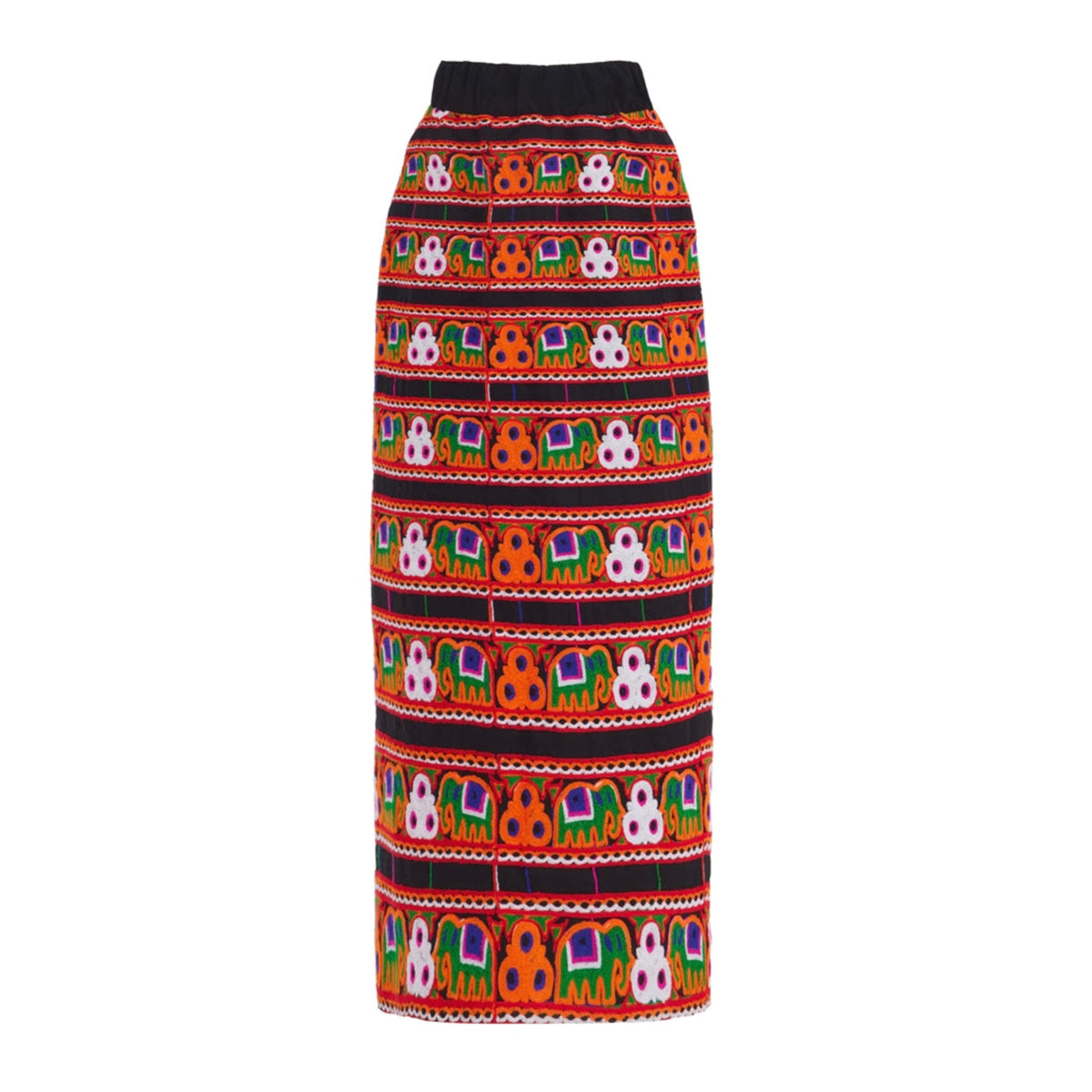 Colorful patterned skirt on a white background