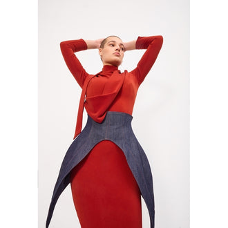 Open Shoulder Midi Dress | Terracotta