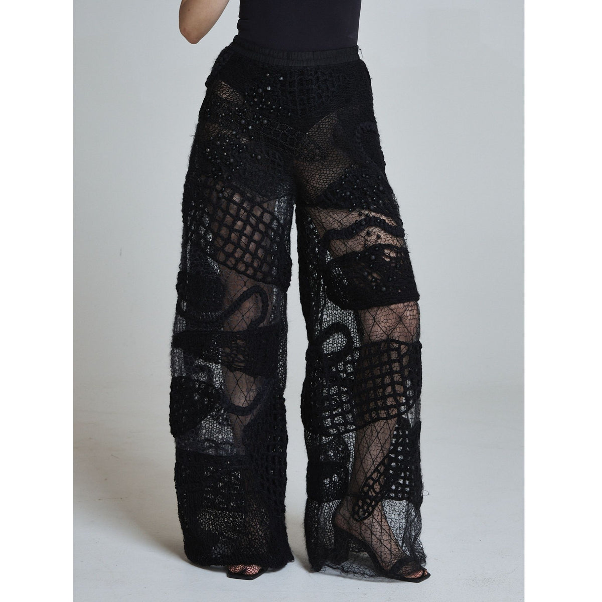 Nocturne Tide Tulle Pants in Black