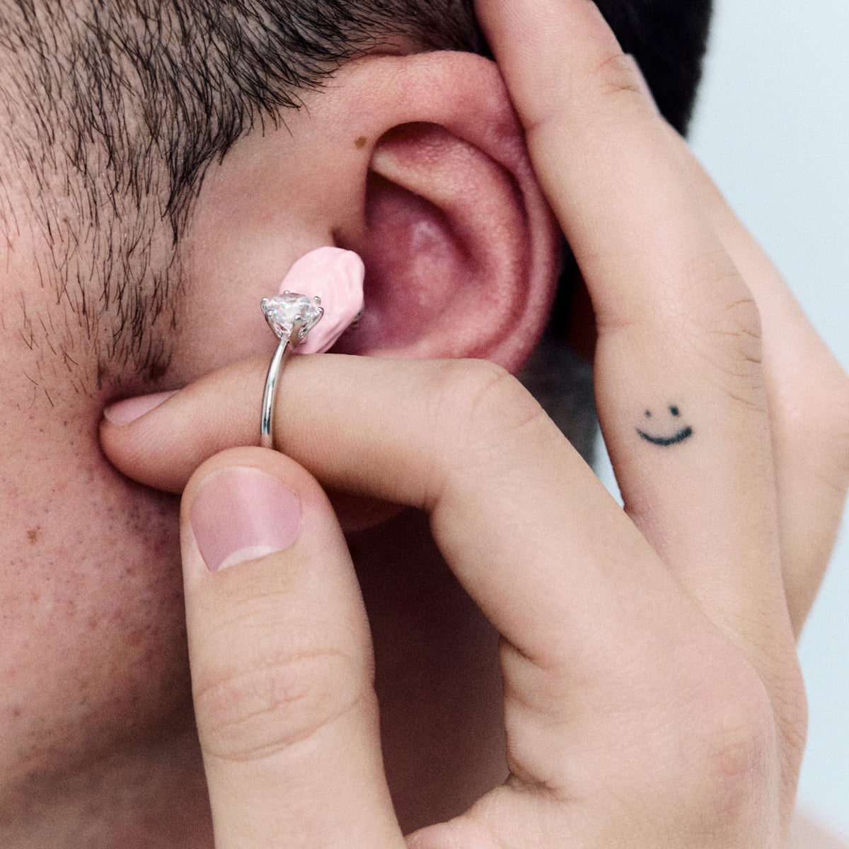 Pink Gum &amp; Ring Single Veruca Earring