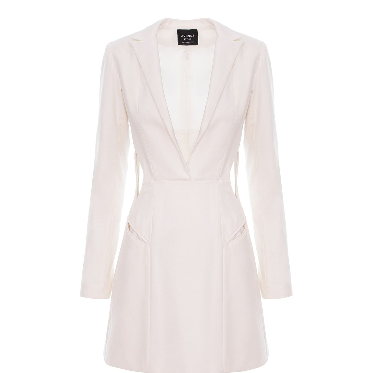 White Cut-out Blazer Dress
