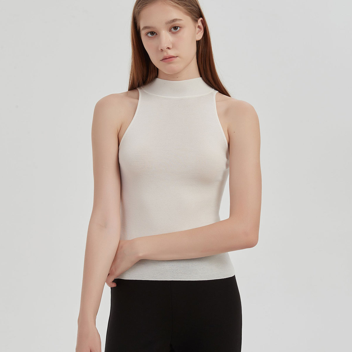 NUAJE NUAJE - Wool-silk Knit Tank | White, buy at DOORS NYC