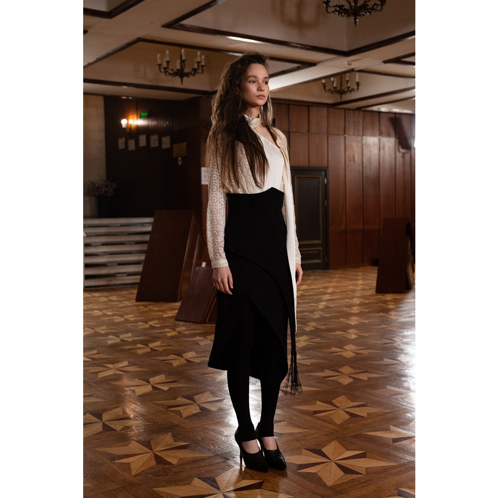 JULIA ALLERT - Asymmetric Draped Skirt | Black, buy at DOORS NYC