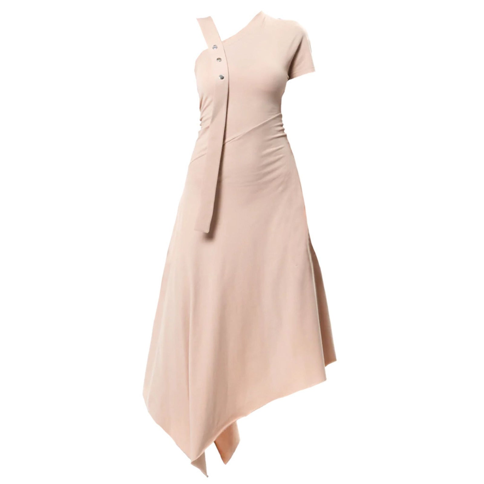 Asymmetric Cotton Beige Dress | PR Sample