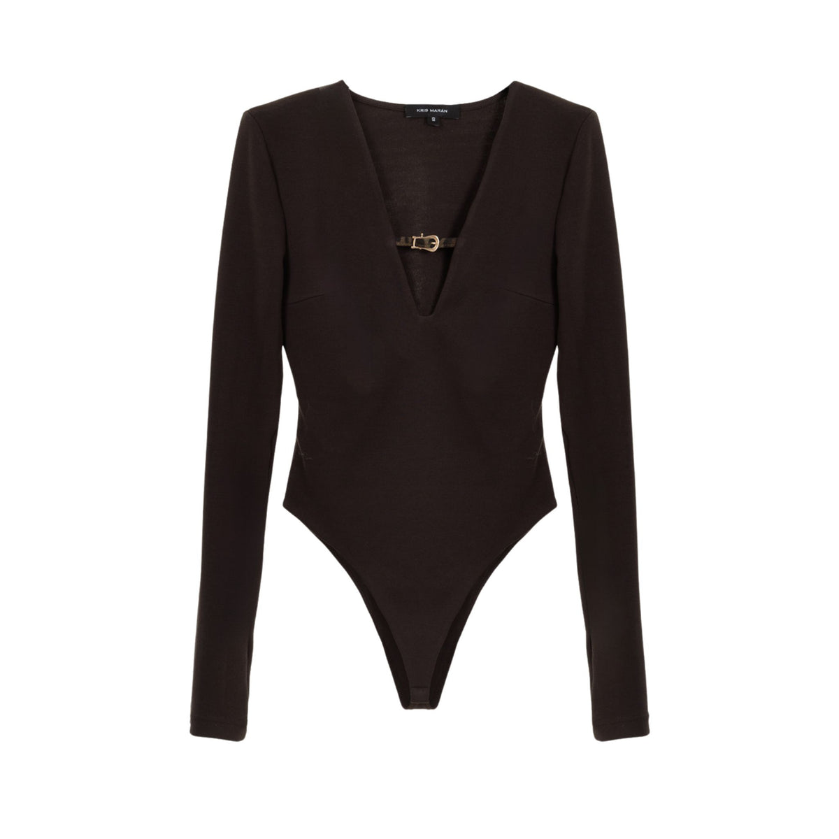 KRIS MARAN - Bodysuit With Animal Print | Brown buy at DOORS NYC