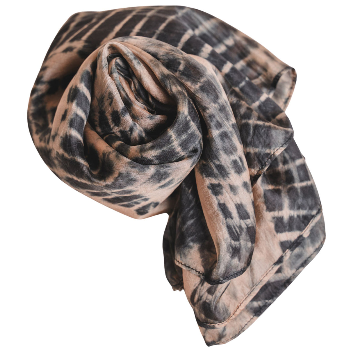 Copper Black Shibori Scarf
