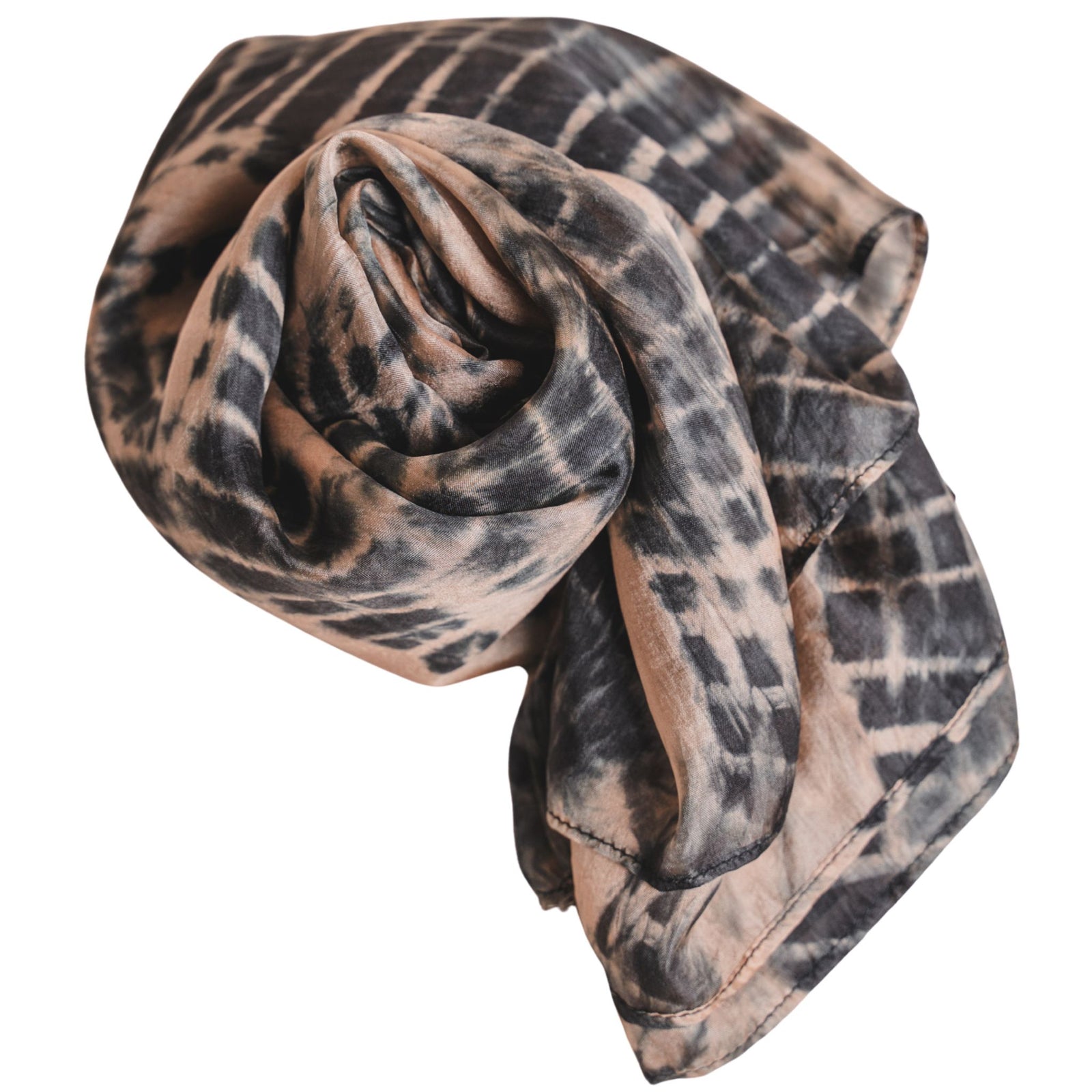 Copper Black Shibori Scarf