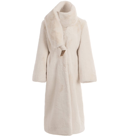 KRIS MARÁN - Fur Maxi Coat With Shawl Collar, buy at DOORS NYC