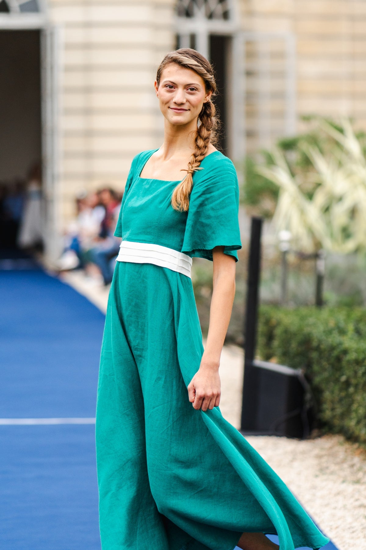 DIVINE HARMONIE - Emerald Earth Linen Maxi Dress, buy at DOORS NYC