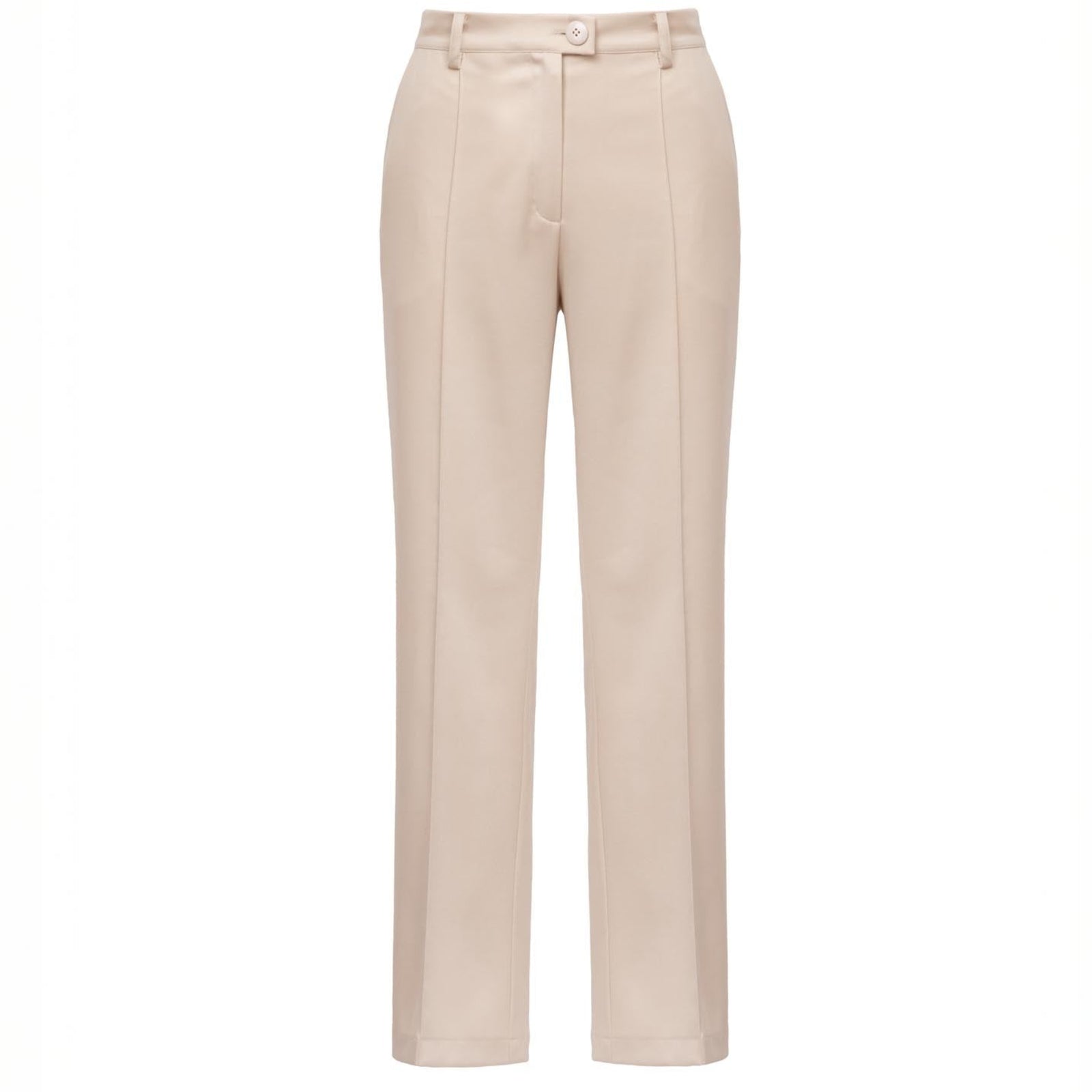 Linear Tailored Crease Beige Trousers