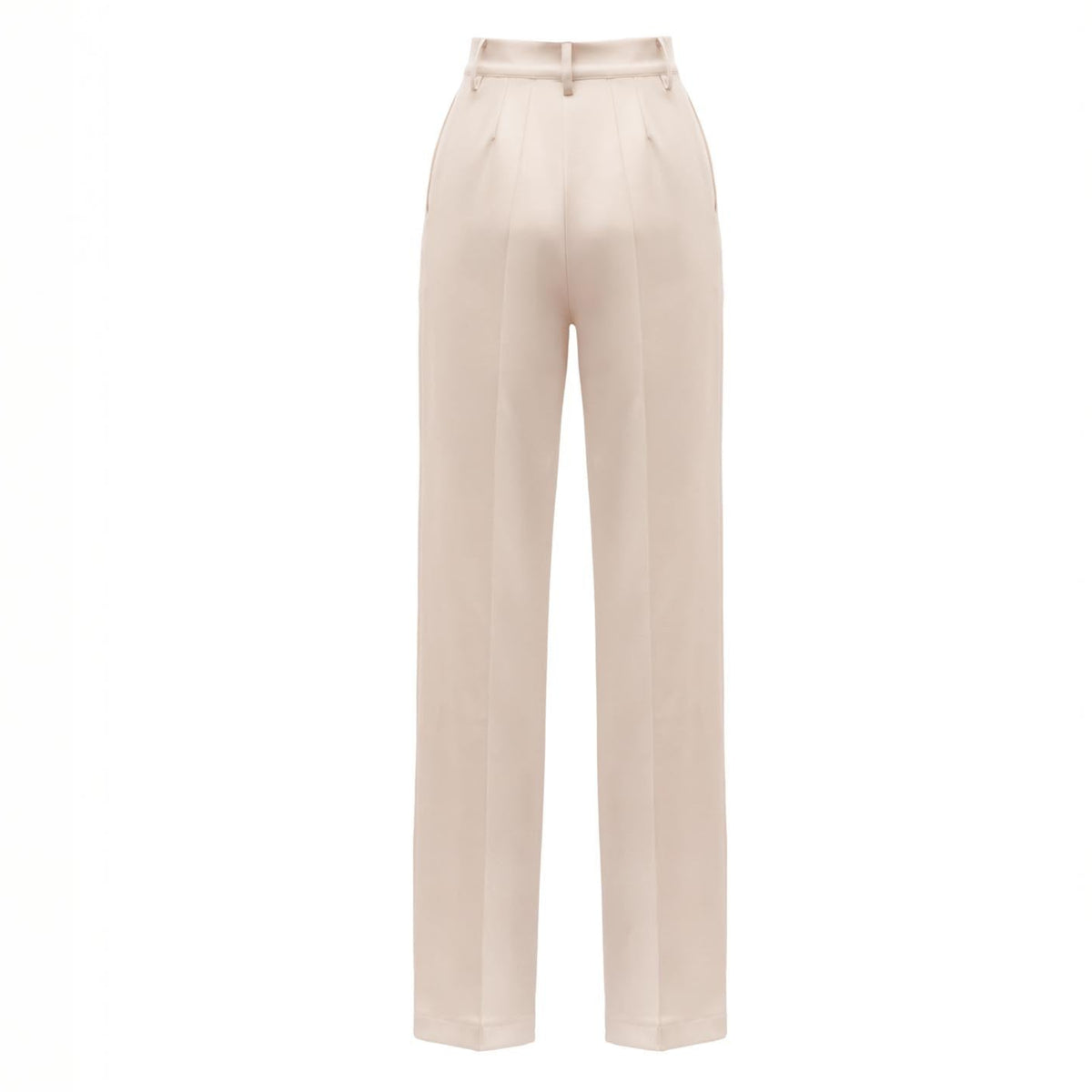 Linear Tailored Crease Beige Trousers