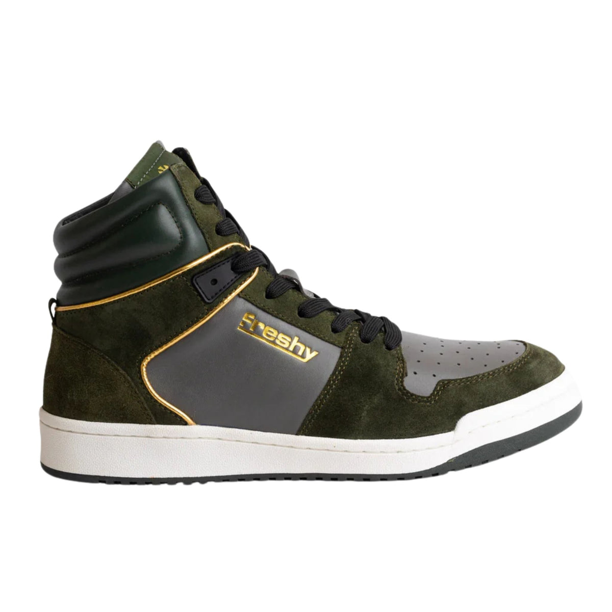 FRESHY - Bounce High-Top Sneakers Olive Green, buy at DOORS NYC