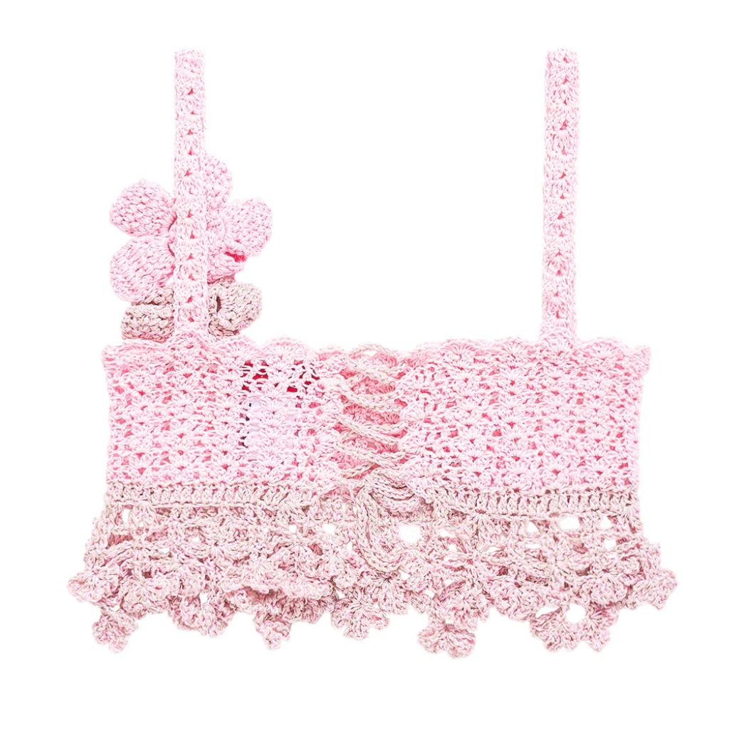 ANDREEVA - Pink Vanilla Handmade Crochet Top, buy at doors.nyc