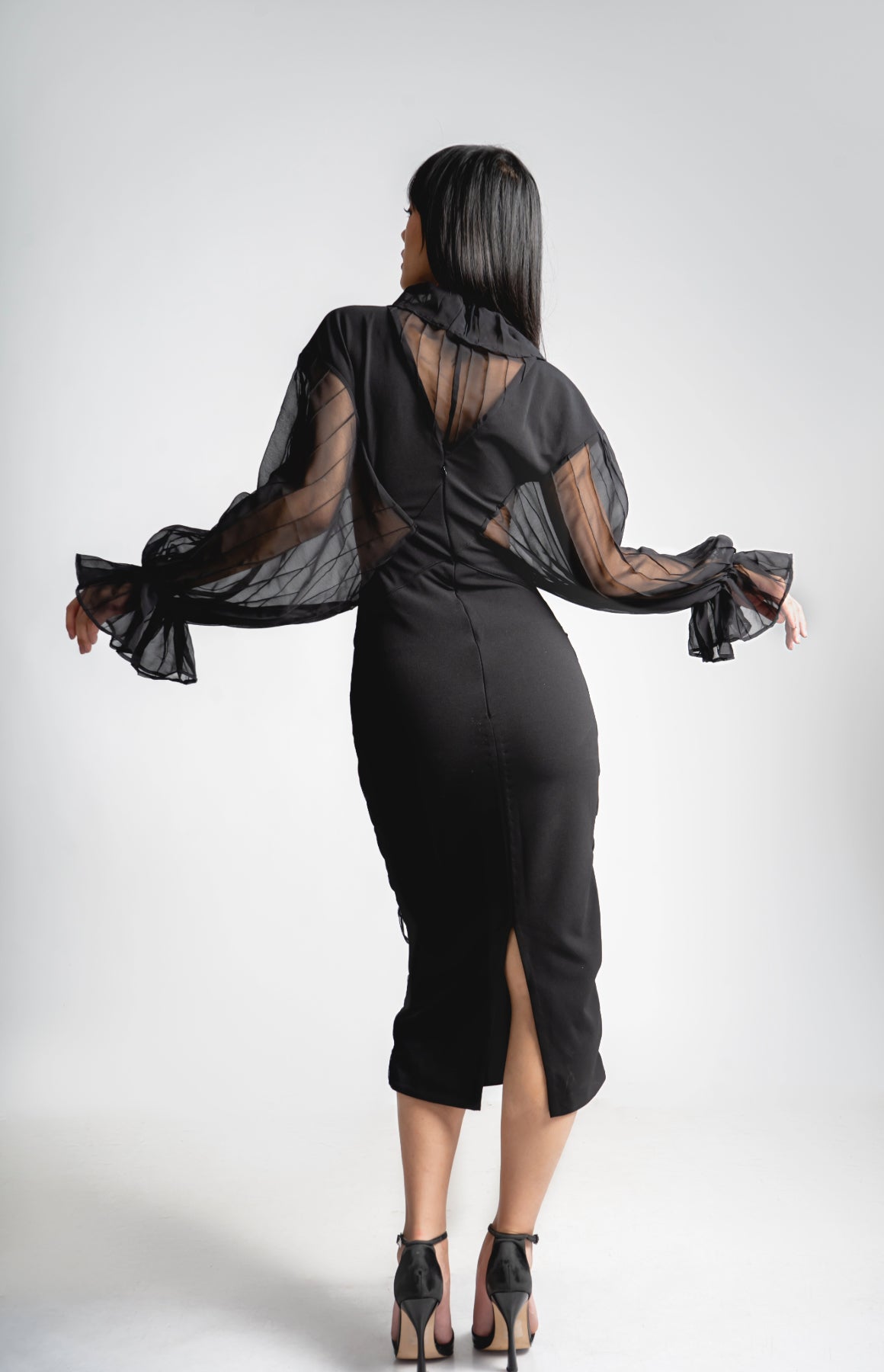 ELSA NILAJ - Black Midi Dress, buy at DOORS NYC