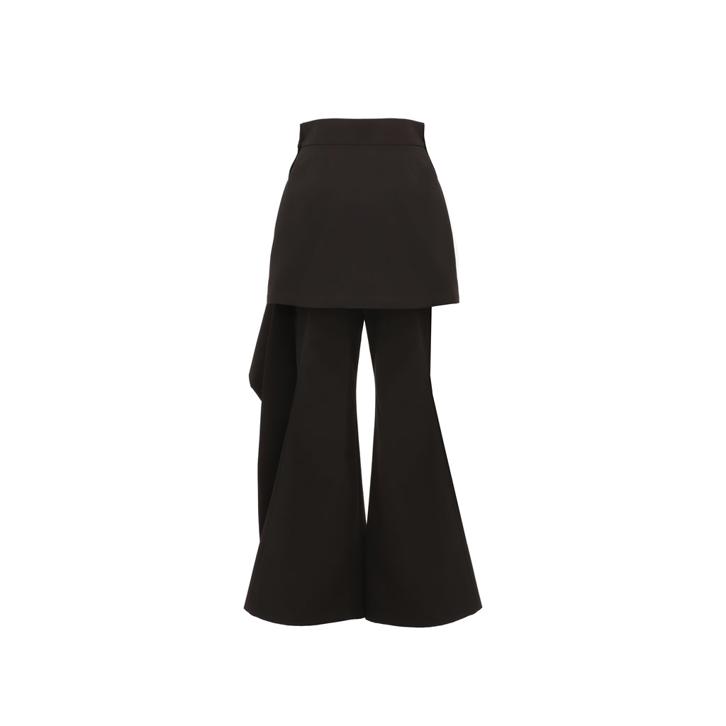 JULIA ALLERT - Asymmetric Overlay Flared Trousers | Black buy at DOORS NYC