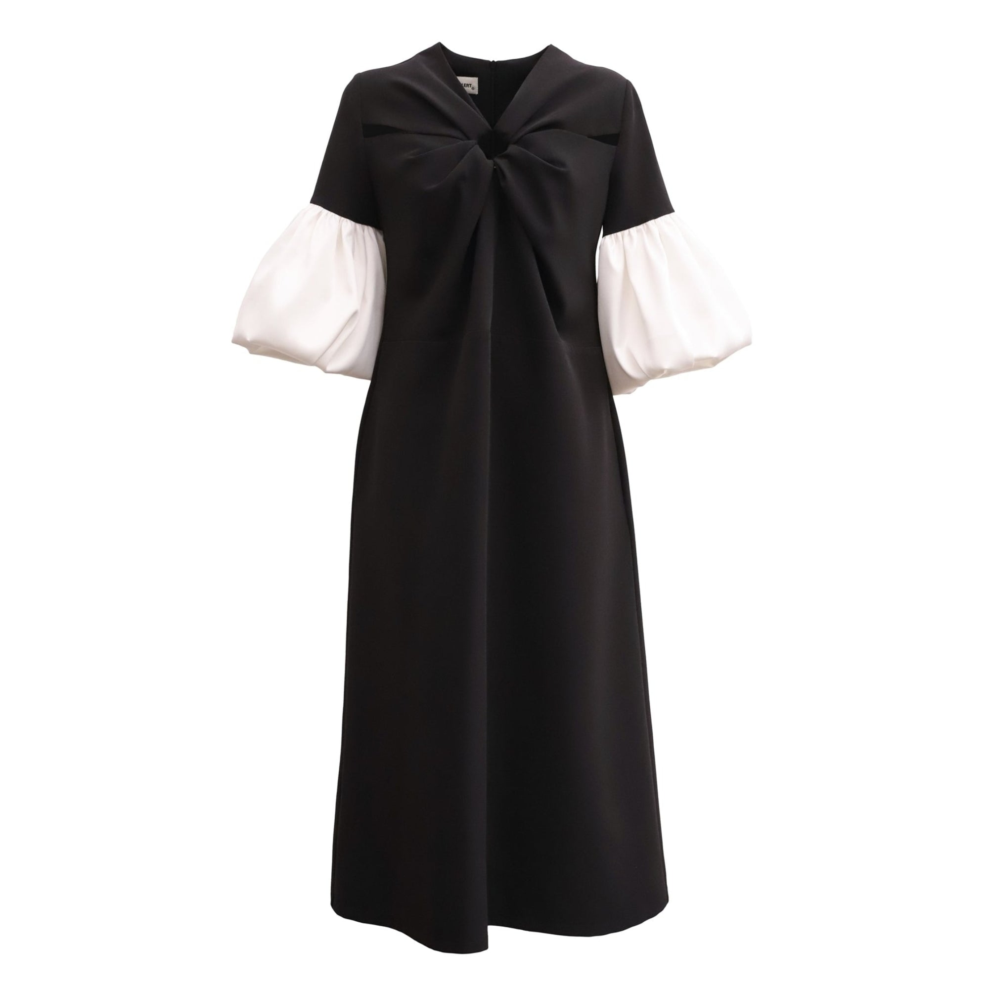 JULIA ALLERT - Versatile Chic Work Dress With Puff Sleeves | Black, buy at DOORS NYC
