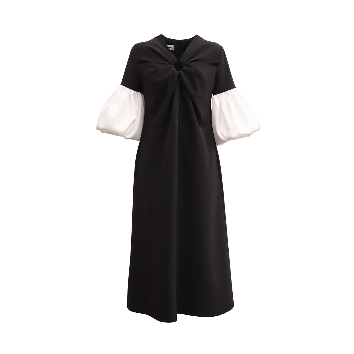 Versatile Chic Work Dress With Puff Sleeves | Black