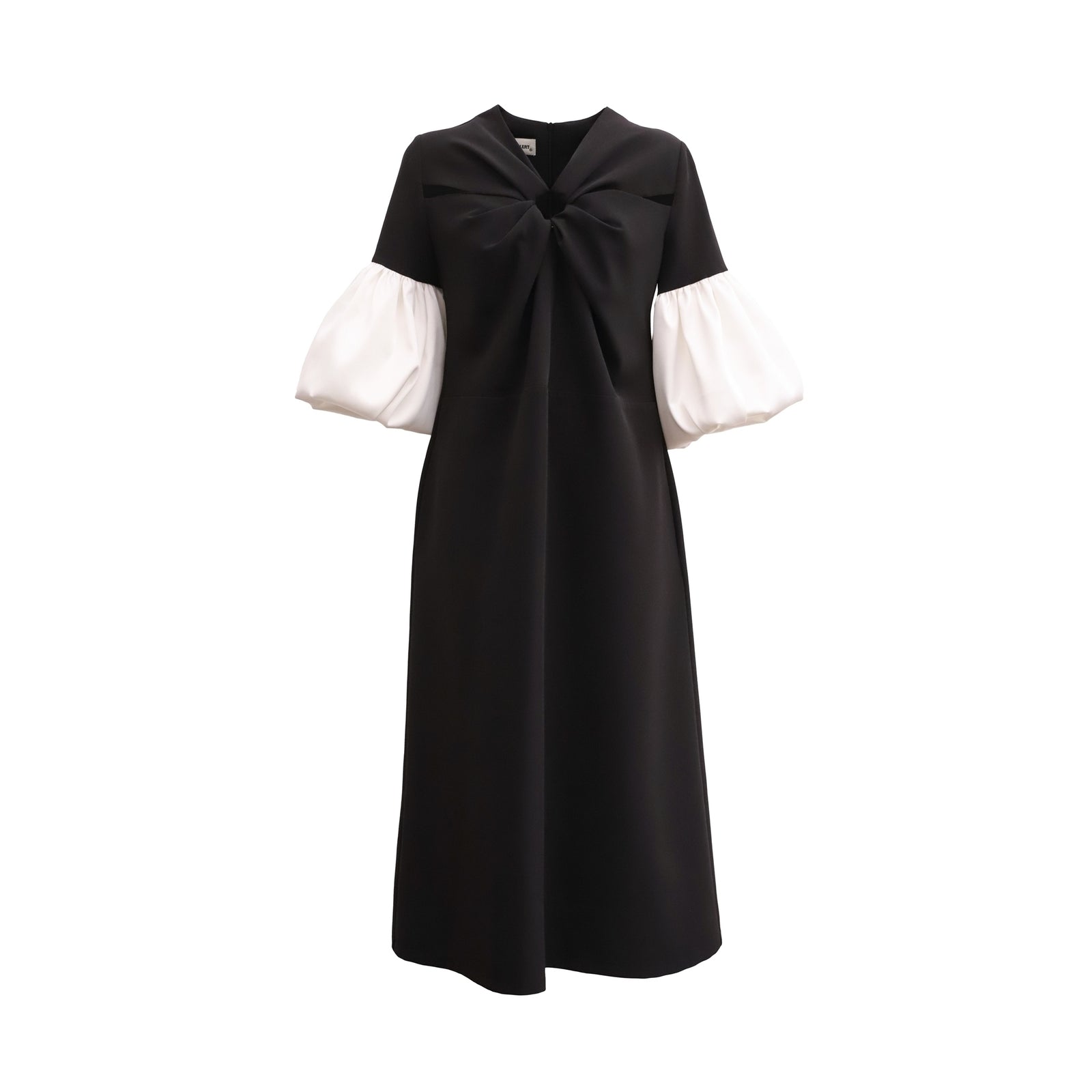 Versatile Chic Work Dress With Puff Sleeves | Black