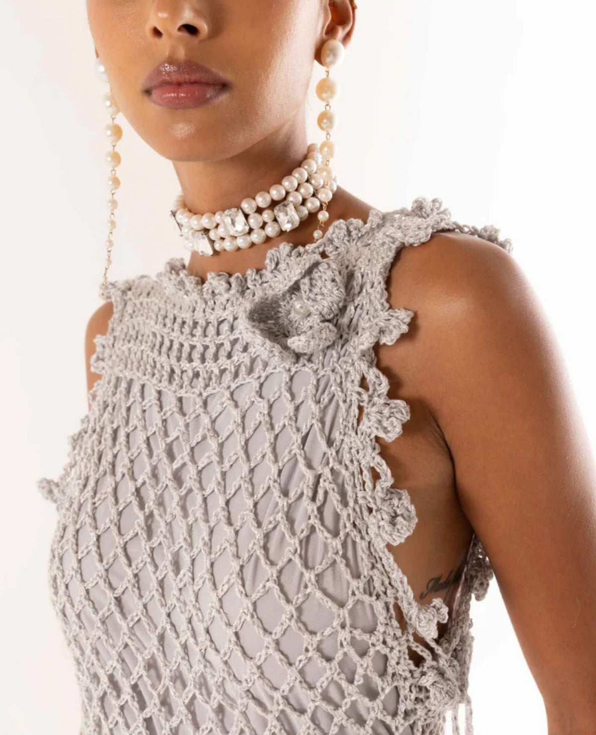 ANDREEVA - Vanilla White Midi Dress, buy at DOORS NYC