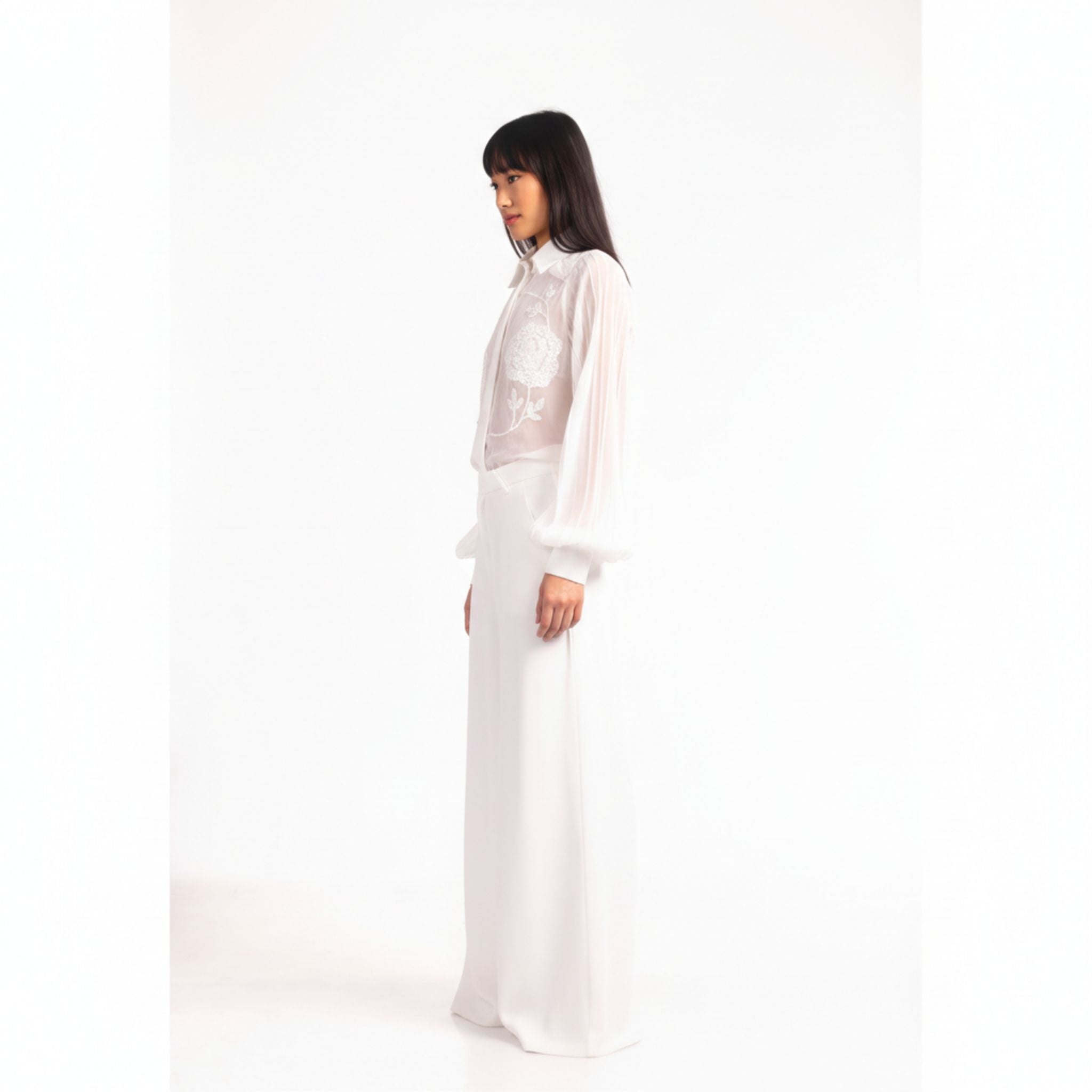 Flared Trousers | White