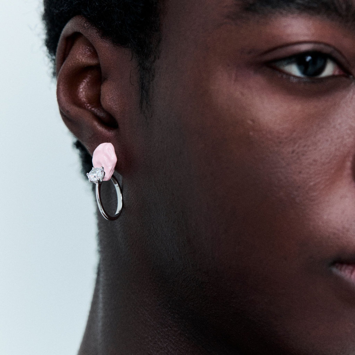 Pink Gum &amp; Ring Single Veruca Earring