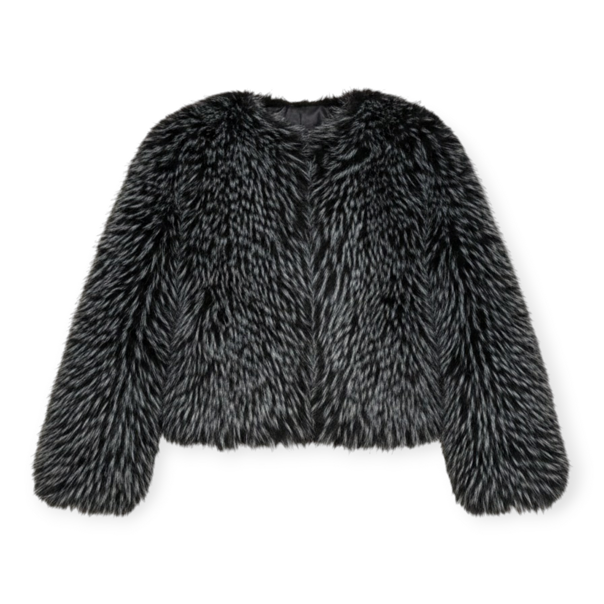 BASSIA - Gilda Black Raccoon Faux Fur Bomber, buy at DOORS NYC