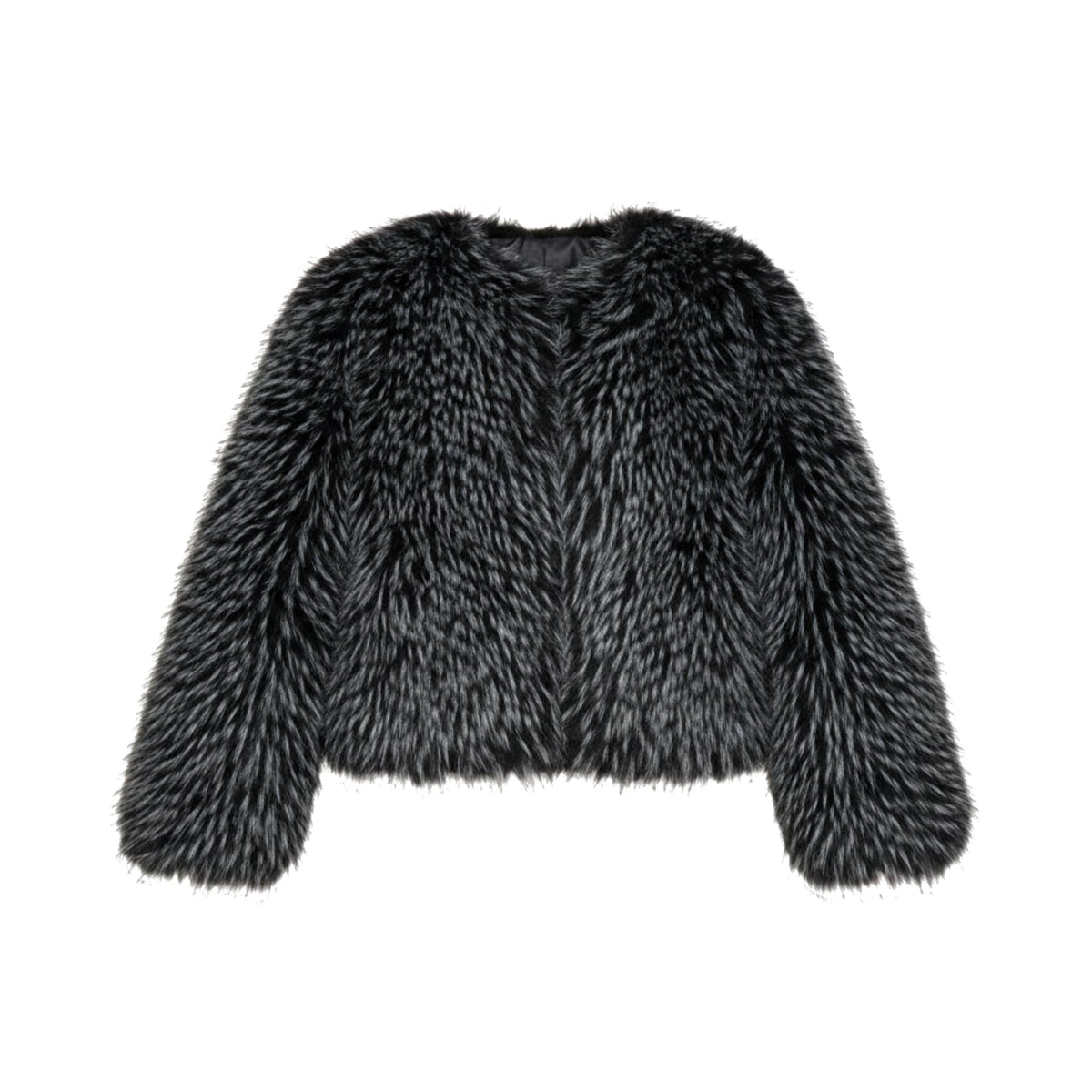 BASSIA - Gilda Black Raccoon Faux Fur Bomber, buy at DOORS NYC