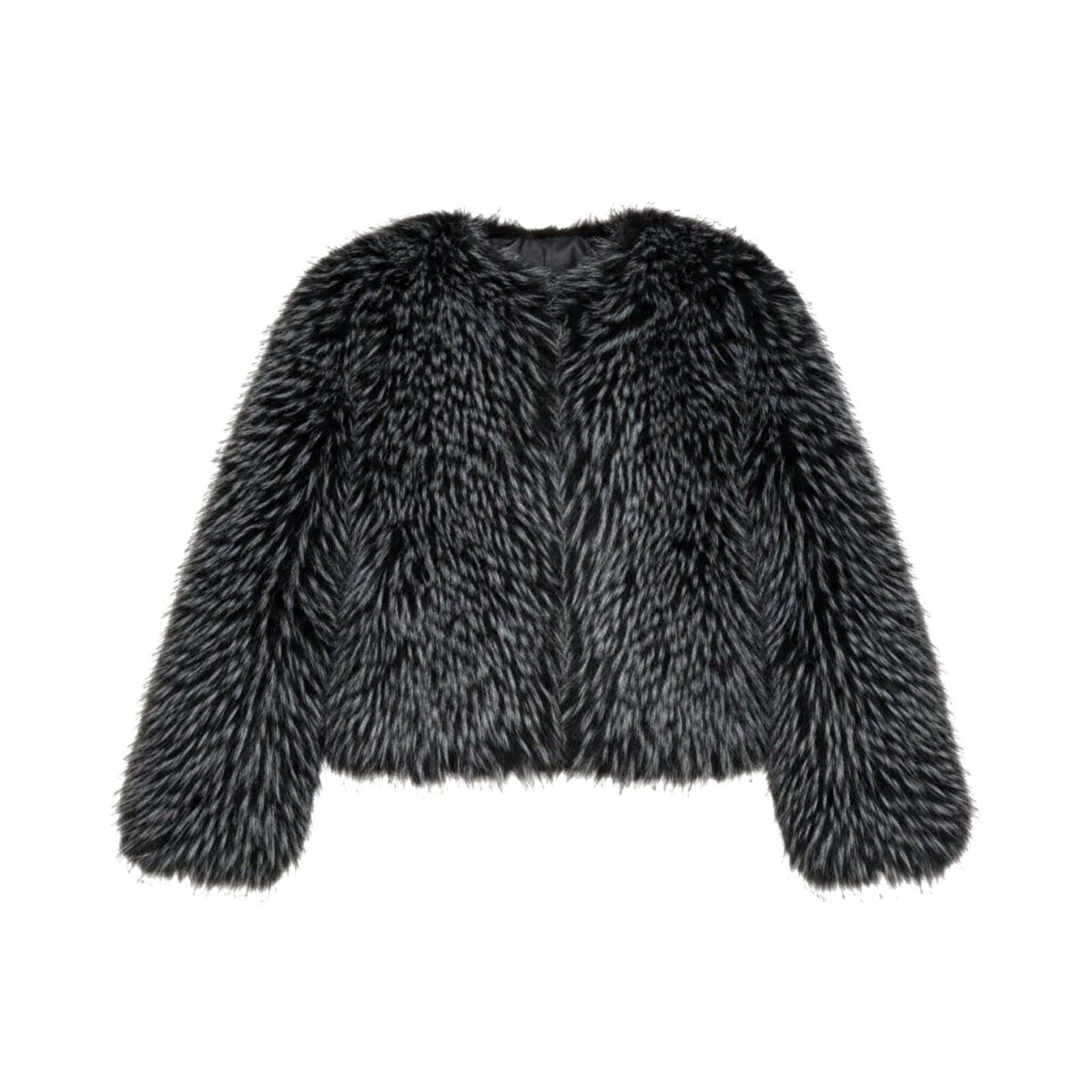 BASSIA - Gilda Black Raccoon Faux Fur Bomber, buy at DOORS NYC