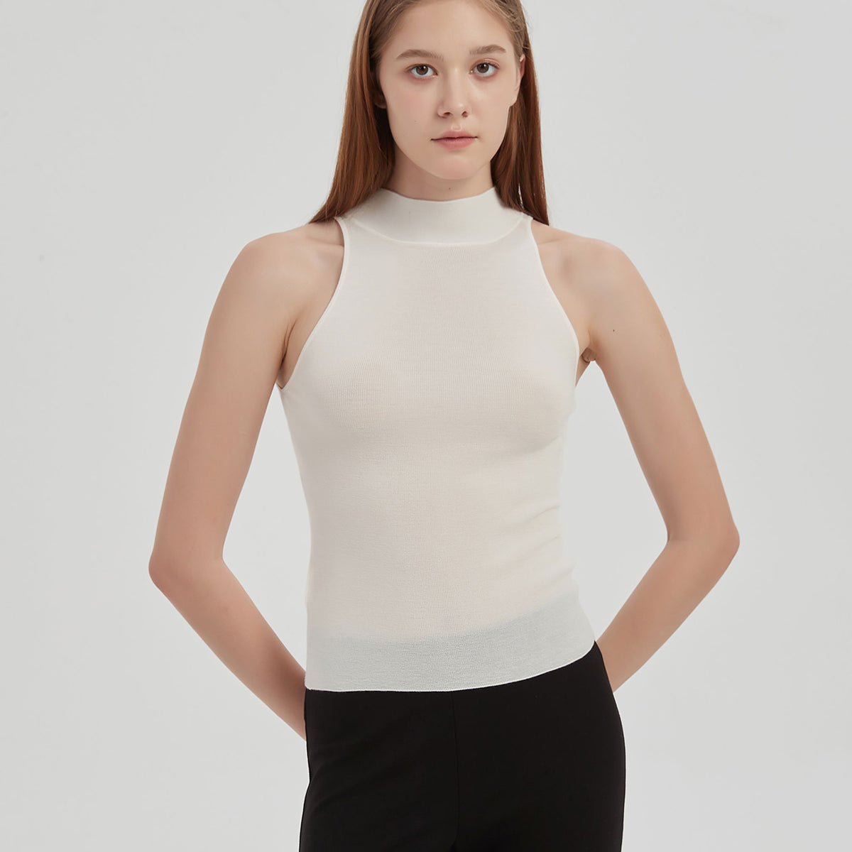 NUAJE NUAJE - Wool-silk Knit Tank | White, buy at DOORS NYC