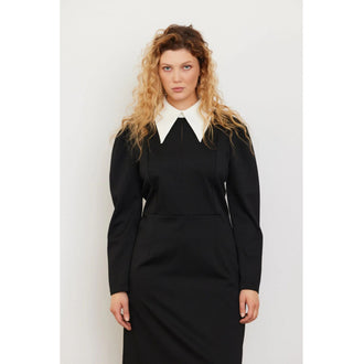 Long Sleeve Formal Midi Dress | Black