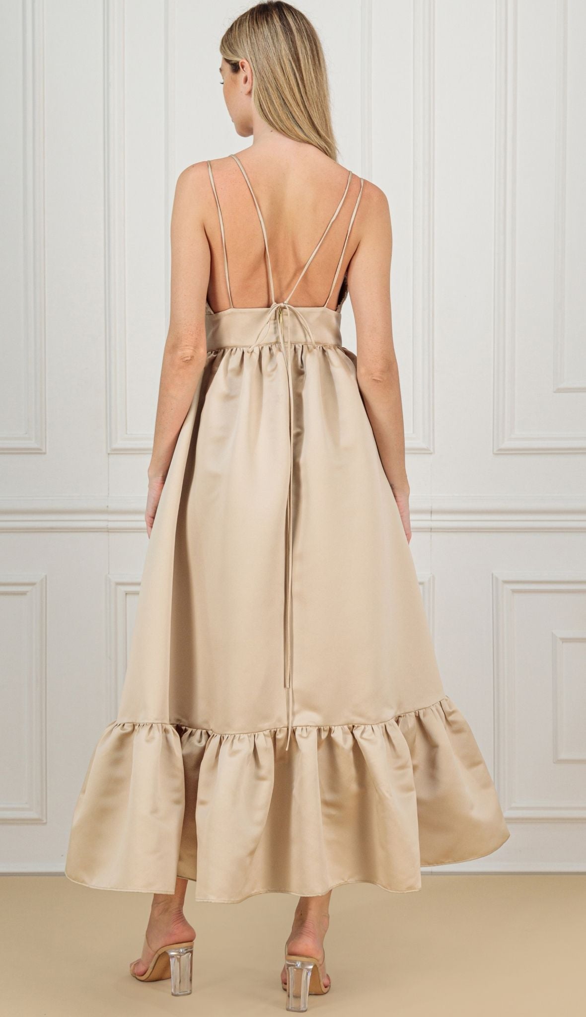 KAIANE DESIGNS - Ruffles Dress | Beige at DOORS NYC