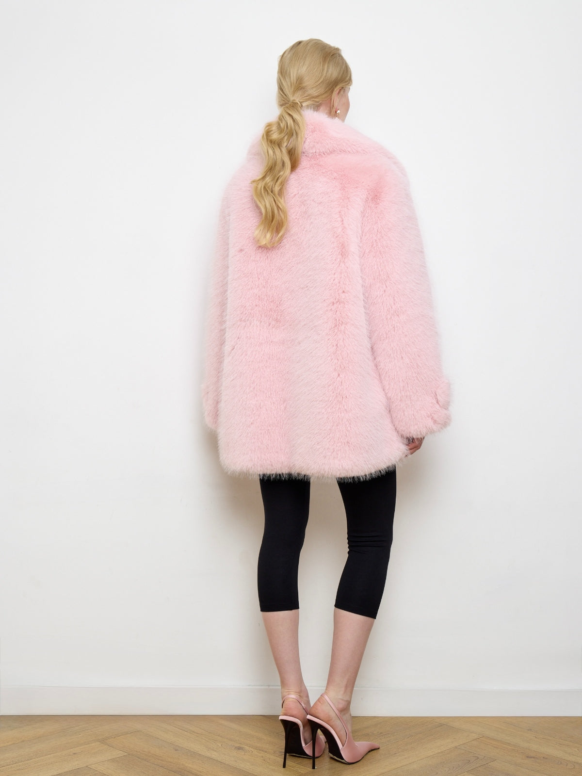 Leonor Snow Hare Faux Fur Coat