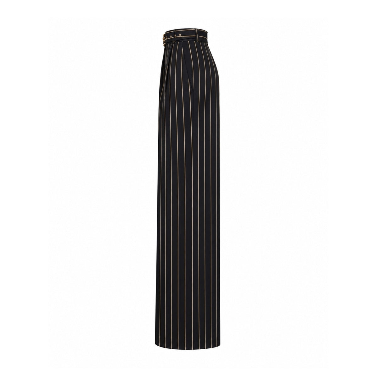 JULIA ALLERT black pinstripe palazzo trousers, side view, buy at DOORS NYC