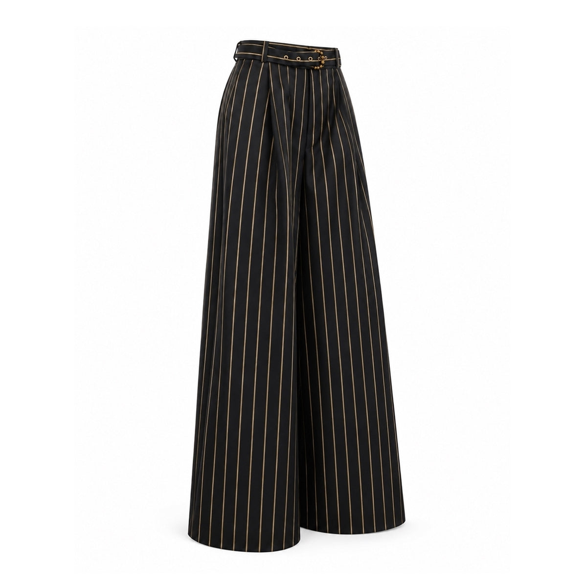 JULIA ALLERT black pinstripe palazzo trousers, product detail, buy at DOORS NYC