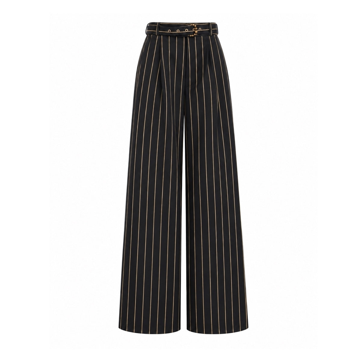 JULIA ALLERT pinstripe wide-leg pants, high-waist view, buy at DOORS NYC