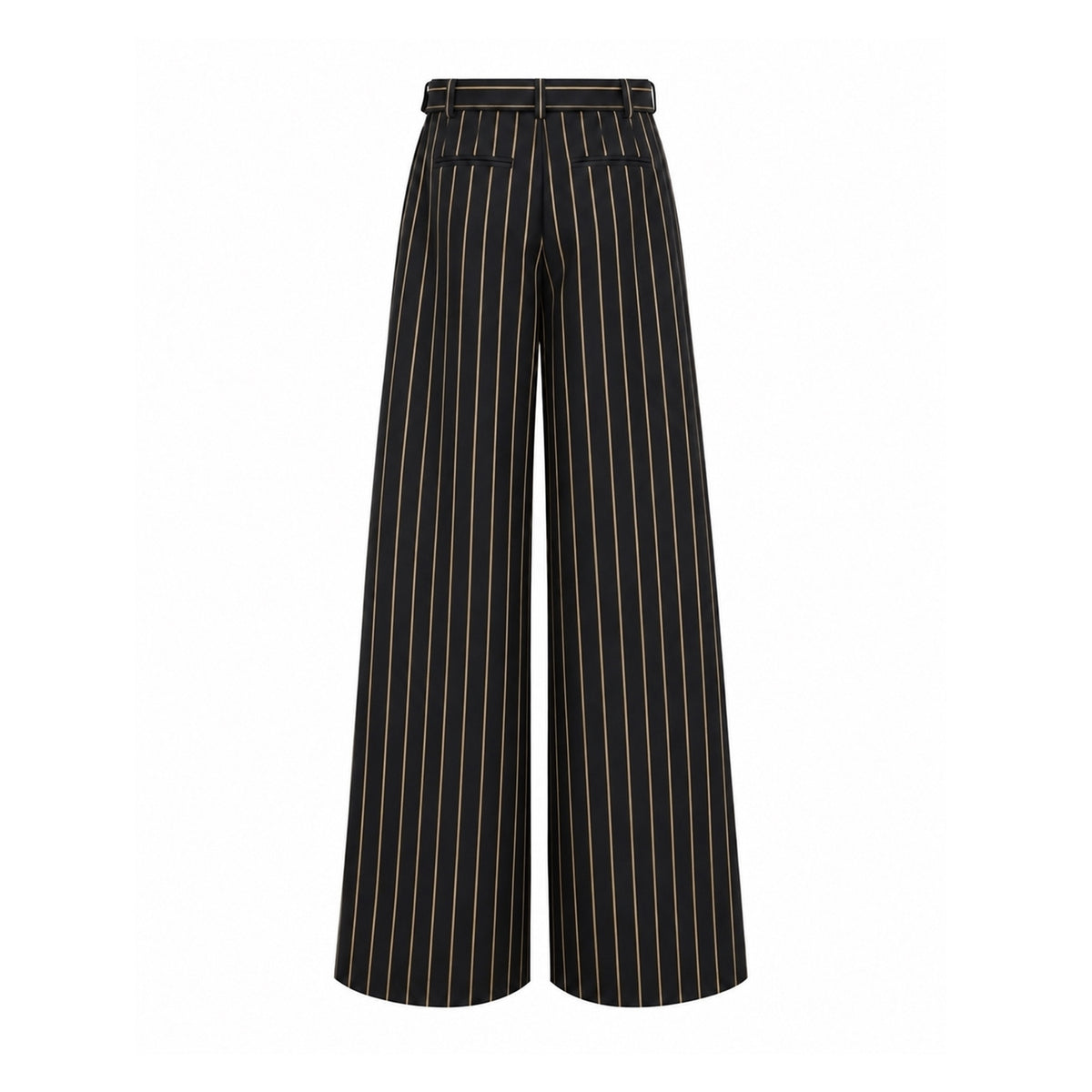 JULIA ALLERT black pinstripe high-waisted wide-leg palazzo trousers, women's designer pants, buy at DOORS NYC