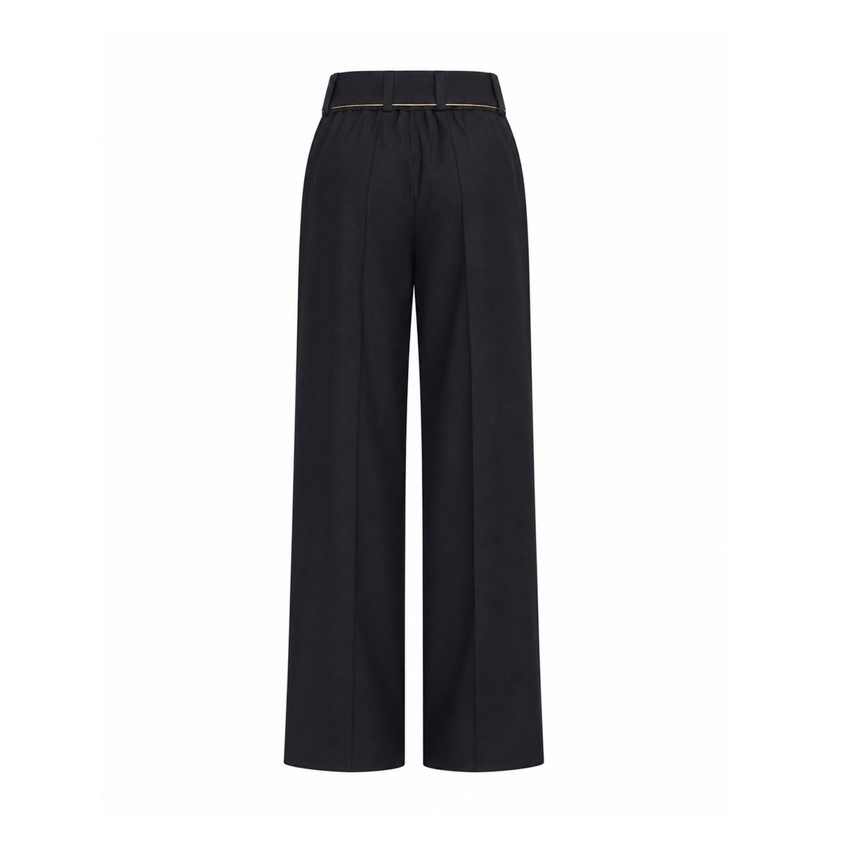 JULIA ALLERT black straight-leg trousers with tie waist, front view, buy at DOORS NYC