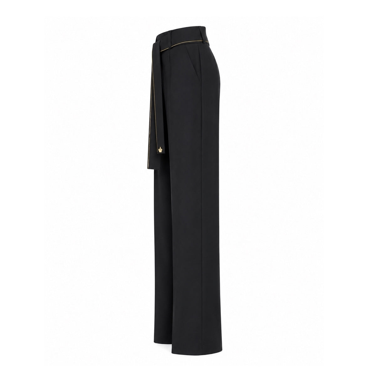 JULIA ALLERT black tie-waist trousers, side view, buy at DOORS NYC