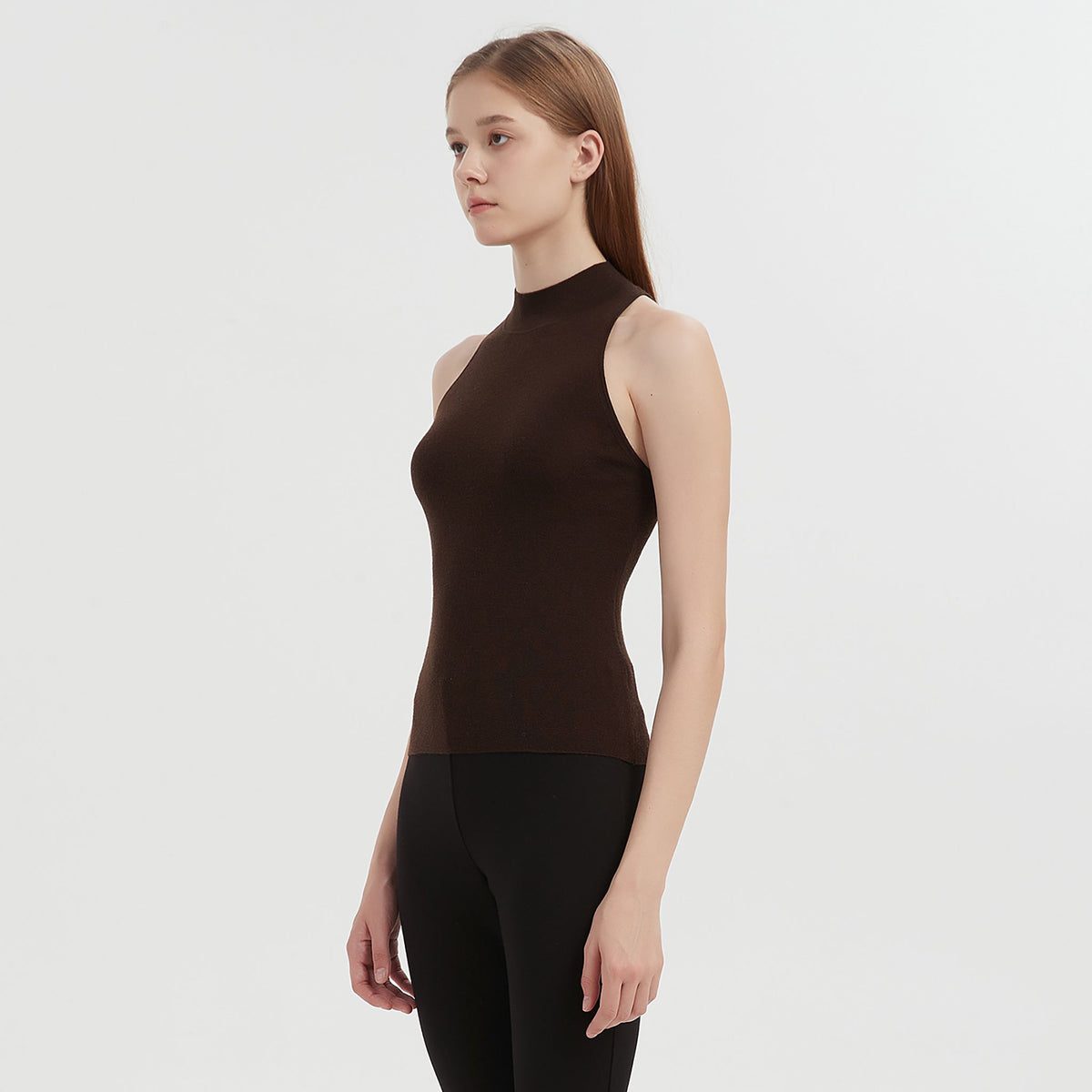 NUAJE NUAJE - Wool-silk Knit Tank | Brown, buy at DOORS NYC