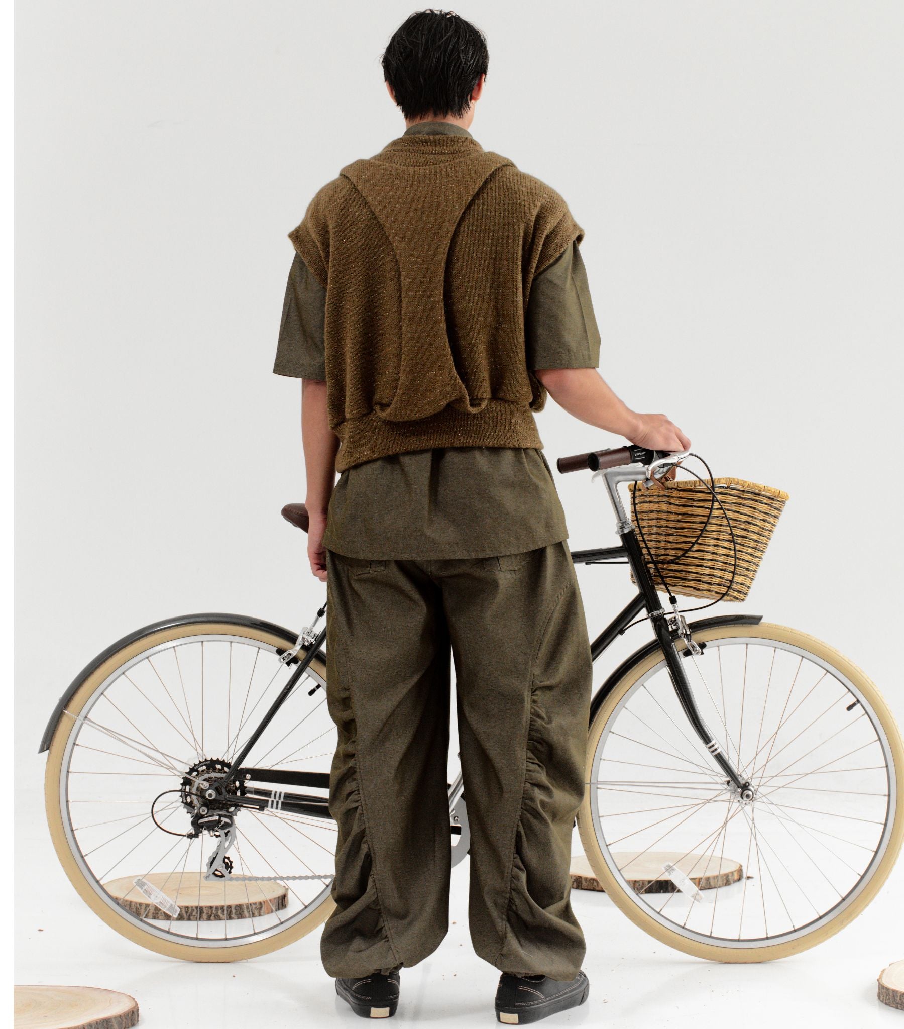 CLARA SON - Sleeveless Knit Sweater | Olive , buy at DOORS NYC