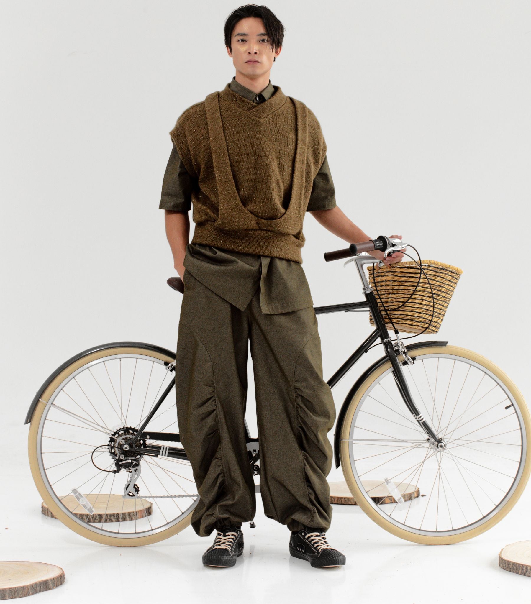 CLARA SON - Sleeveless Knit Sweater | Olive , buy at DOORS NYC