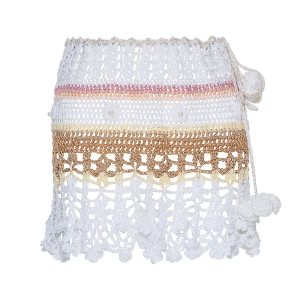ANDREEVA - Vanilla Multicolor Handmade Crochet Skirt, buy at DOORS NYC