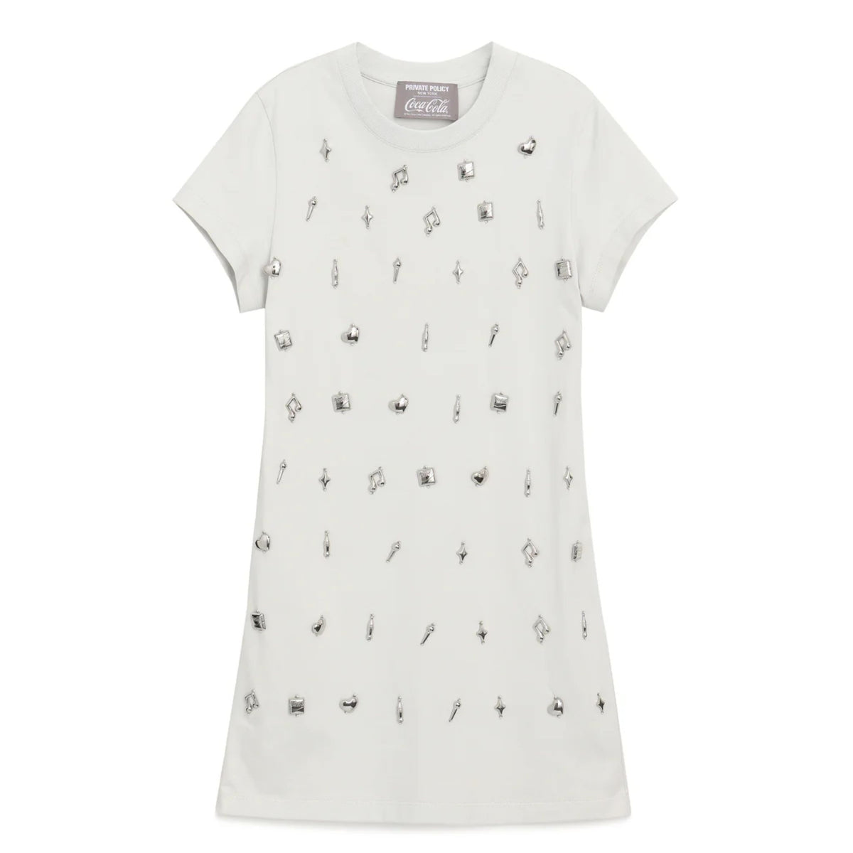 PRIVATE POLICY - Silver Charm T-Shirt Dress at DOORS NYC