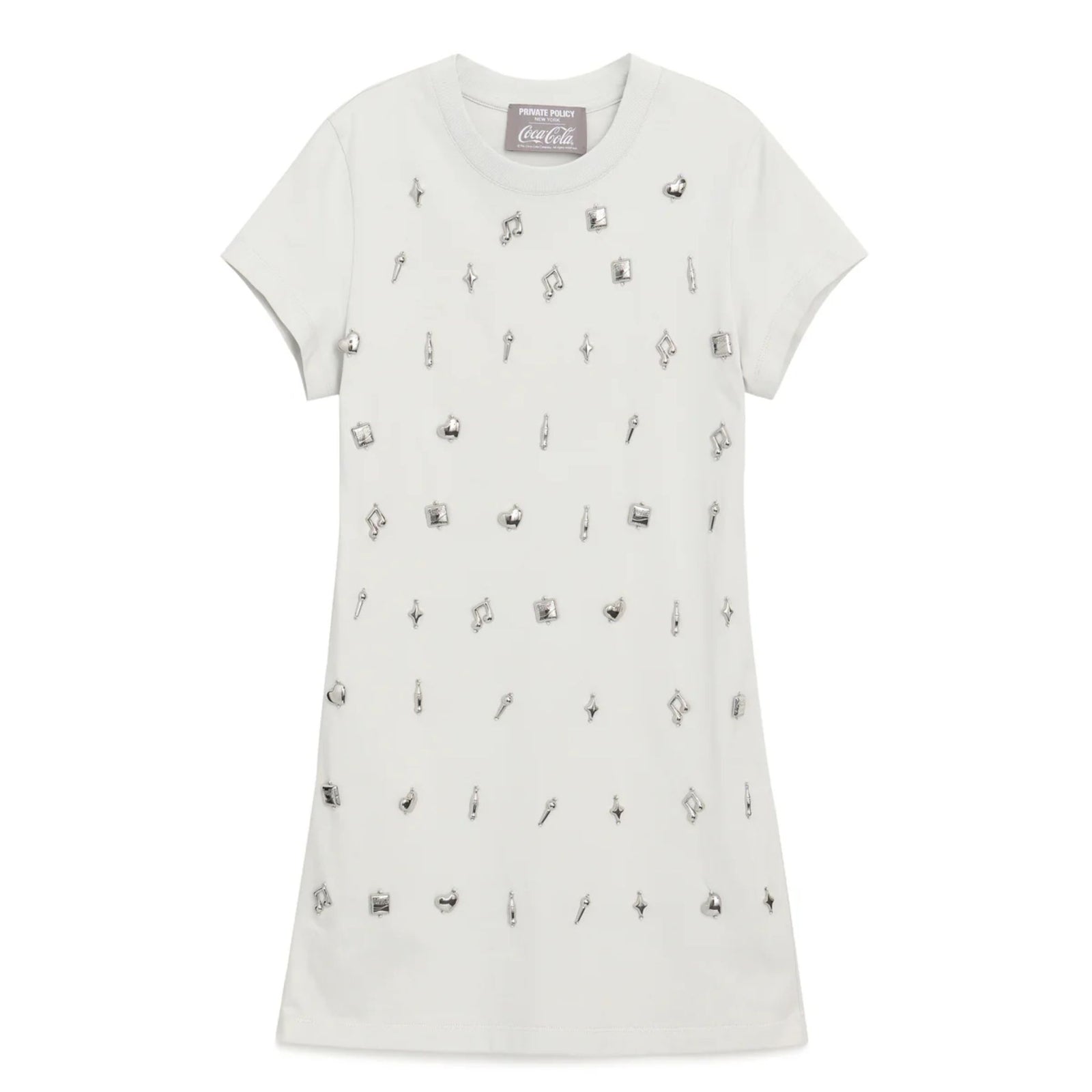 PRIVATE POLICY - Silver Charm T-Shirt Dress at DOORS NYC