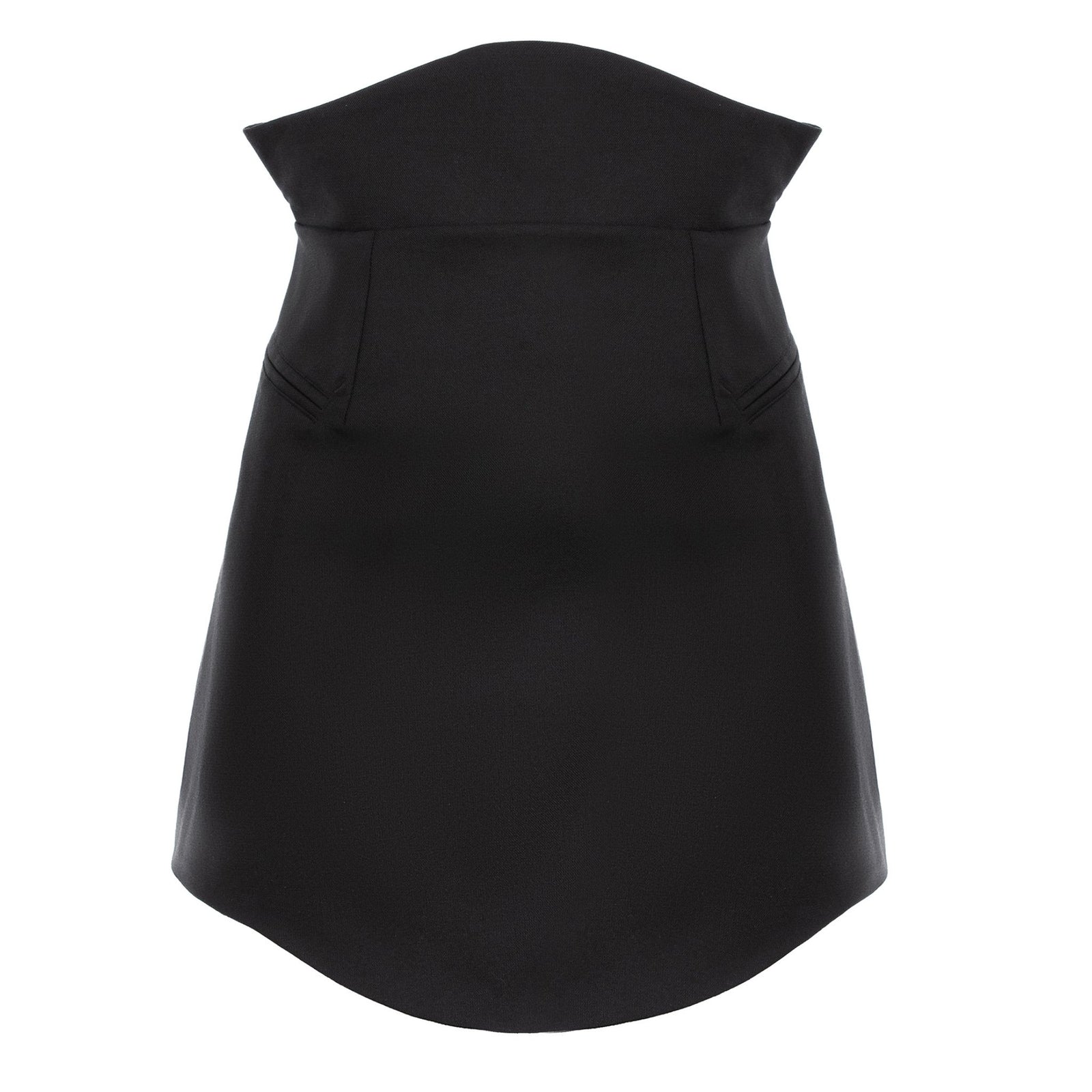 Black Mini Skirt With Rounded Hemline